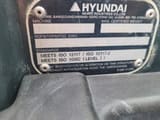2014 Hyundai ROBEX 55W-9 wheel excavator identification plate