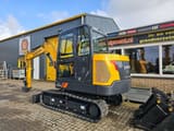 2026 LiuGong 906F Mini Excavator from the right side, showing the engine compartment and operator's cab.