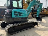 2013 Kobelco SK55SR mini excavator, rear three-quarter view