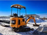 2021 JCB 16C-1 mini excavator, rear three-quarter view