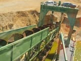 1996 ROHR KS 110 amphibious excavator, high-angle view of bucket chain system