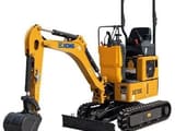 XCMG XE10E mini excavator, front three-quarter view