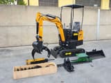 2026 JPC HT-12 mini excavator with attachments, side view