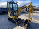2018 Komatsu PC16R-3HS mini excavator, front three-quarter view
