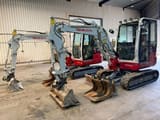 2023 Takeuchi TB235-2 mini excavator, front three-quarter view
