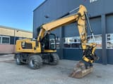 2017 Caterpillar M314F wheel excavator, side profile view