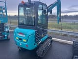 2025 Sunward SWE20F Mini Excavator showing the rear counterweight and engine compartment.