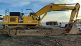 2022 Komatsu PC450 LC crawler excavator, side view