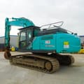 2019 Kobelco SK300 NLC crawler excavator, rear three-quarter view