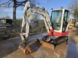 2020 Takeuchi TB225 mini excavator, front three-quarter view