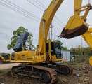 Komatsu PC350 crawler excavator, side view