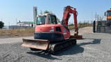 2011 Kubota KX080-3 mini excavator, rear three-quarter view