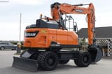 2020 Doosan DX165W-5 wheel excavator, rear three-quarter view