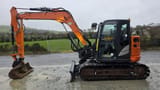2022 Hitachi ZX85USB-6 mini excavator, side profile view