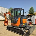 2023 Hitachi ZX55 mini excavator, rear three-quarter view