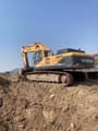 2023 Hyundai R485LC-9 excavator, rear three-quarter view