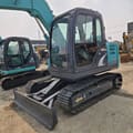 2023 Kobelco SK75 mini excavator, front three-quarter view