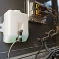 2023 Volvo EC210 crawler excavator fluid reservoir and electrical component detail