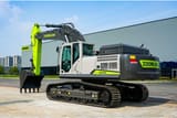 2025 Zoomlion ZE335G Crawler Excavator showing the full right side with the engine compartment and counterweight.