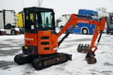 2022 Hitachi Zaxis 26U mini excavator, rear three-quarter view