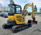 2014 Komatsu PC-55MR mini excavator, rear three-quarter view