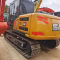 2025 Sany SY135H Crawler Excavator showing the side of the engine compartment with ventilation grilles.