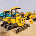 2024 Komatsu PC30MR mini excavator, rear three-quarter view