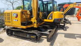 2018 Caterpillar 305.5E2 mini excavator, rear three-quarter view