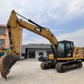 Caterpillar 320GC crawler excavator, side profile view