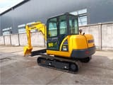 2022 Komatsu PC56 crawler excavator, rear three-quarter view