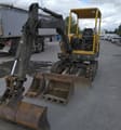 2007 Volvo EC25 mini excavator, front three-quarter view