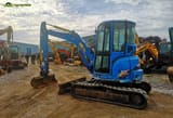 2013 Yanmar ViO57 mini excavator, three-quarter view