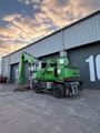 2022 Sennebogen 821 E Material Handler showing the rear wheels and undercarriage