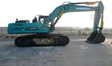 2024 Sunward SWE400E-3H Excavator from the side, highlighting the SWE 400E-3H model designation on the engine cover.