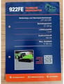 2025 LiuGong 922FE Crawler Excavator with key technical data points and a QR code for more information.