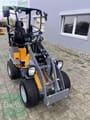 2023 Giant G1200 Mini Excavator with a grey and yellow body, featuring the front loader arm and bucket attachment.