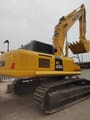2019 Komatsu PC450-8 crawler excavator rear three-quarter view