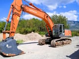2011 Hitachi ZX350LCN-3 crawler excavator, side view