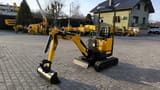 2018 Bobcat E08 AAEM mini excavator, front three-quarter view
