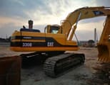 2023 Caterpillar 330B crawler excavator, rear three-quarter view
