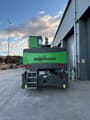2022 Sennebogen 821 E Material Handler from the rear, showing the counterweight and steps