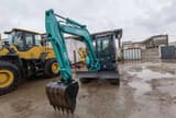 2015 Kobelco 55-SR mini excavator, front three-quarter view