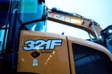 2022 CASE 321 F mini excavator close-up of model branding