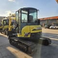 2023 Yanmar VIO55 mini excavator, rear three-quarter view