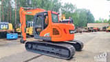 2018 Doosan DX140LCR-5 crawler excavator, rear three-quarter view