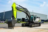 2025 Zoomlion ZE335G Crawler Excavator with its large toothed digging bucket prominently displayed at the front.