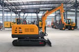 2025 Müller Machinery MB 30-VSH Mini Excavator with its orange engine compartment and black tracks