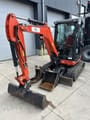2024 Kubota U27-4 mini excavator, front three-quarter view