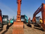 2023 Hitachi ZX210 crawler excavator, front view of bucket and boom