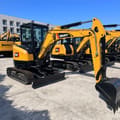 2024 Sany SY35U mini excavator, front three-quarter view